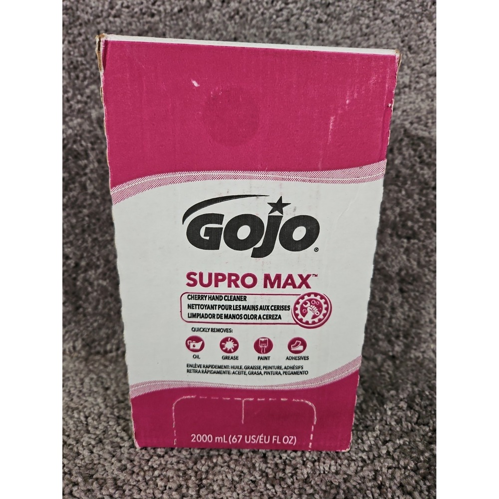 GOJO SUPRO MAX Cherry Hand Cleaner ~ 2000 mL Heavy Duty Grease Paint Oil Shop